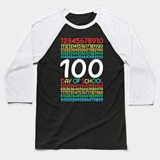 Kids 100Th Day Of School Teacher Kids 100 Days Math Numbers Baseball T-Shirt